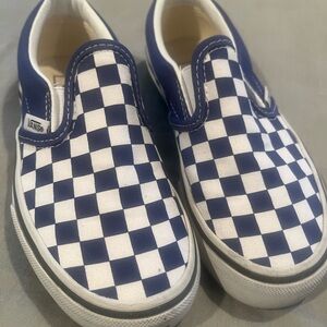 Vans Blue and White Slip-On Sneakers Size 12.5 Kids